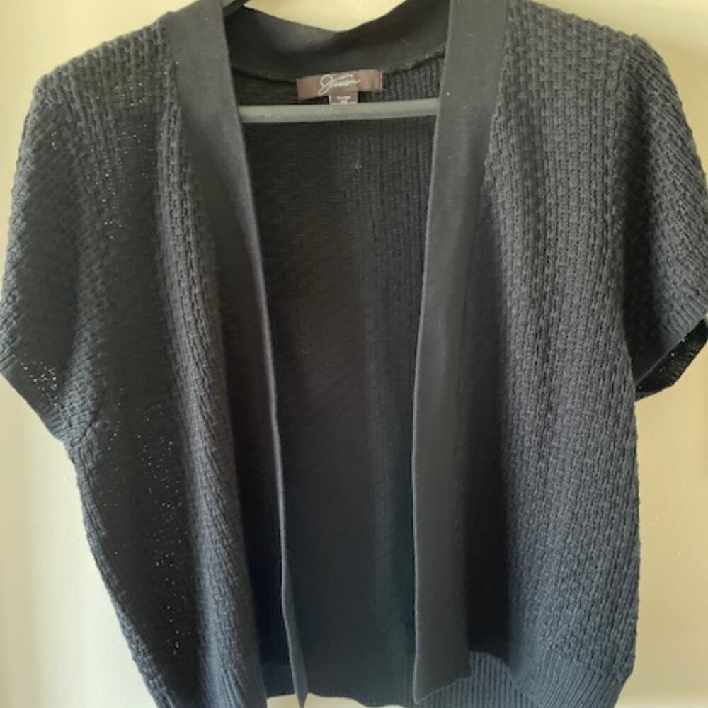 Jessica VTG Black Short Sleeved Cropped Sweater - Size 2X